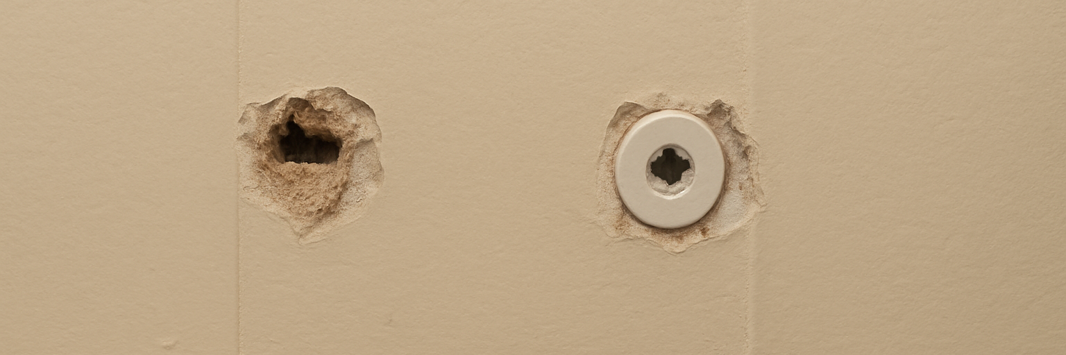 How to fix pulled out drywall anchors