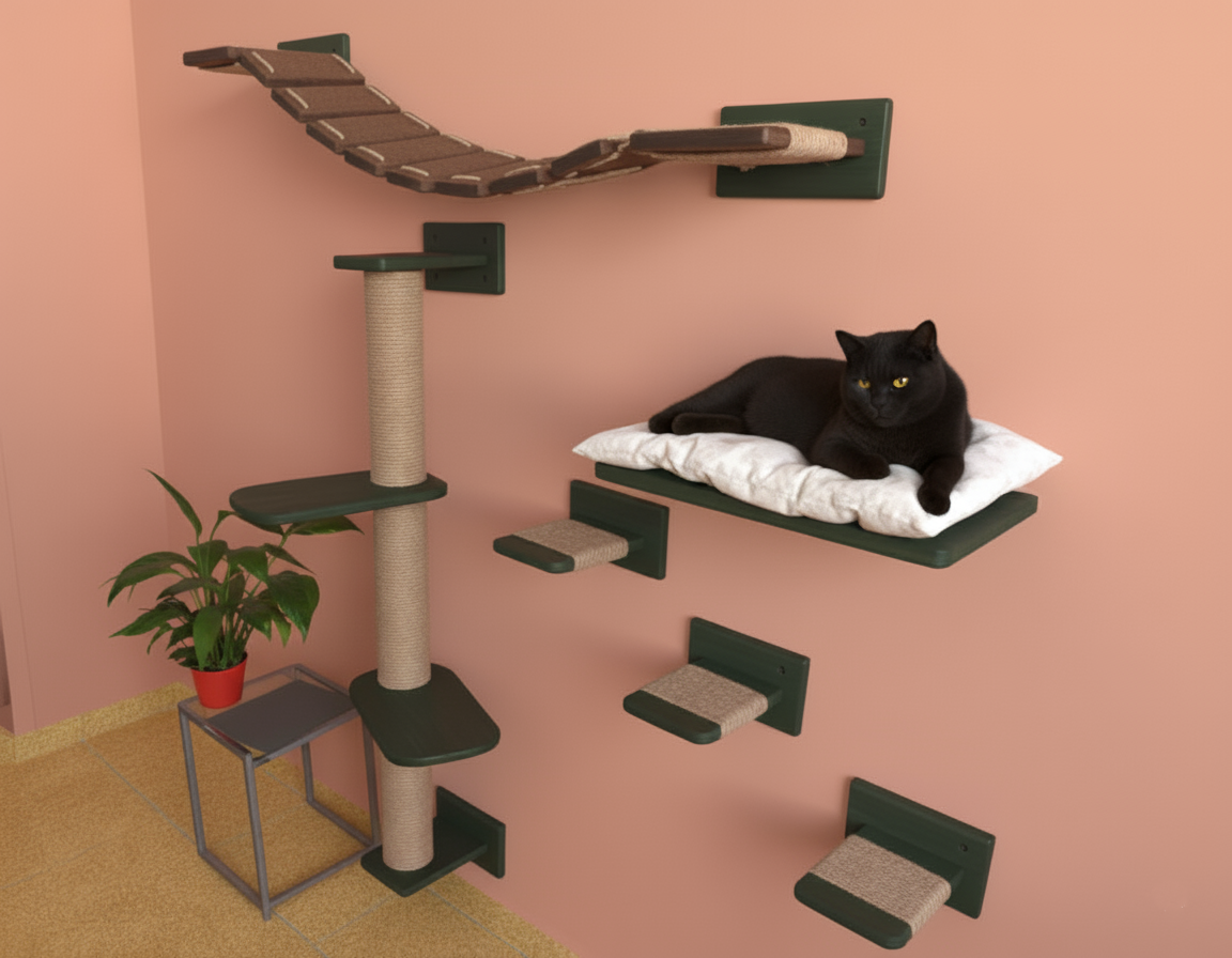 Crafting a Wall-Mounted Cat Climbing System: Pet-Friendly Home Projects
