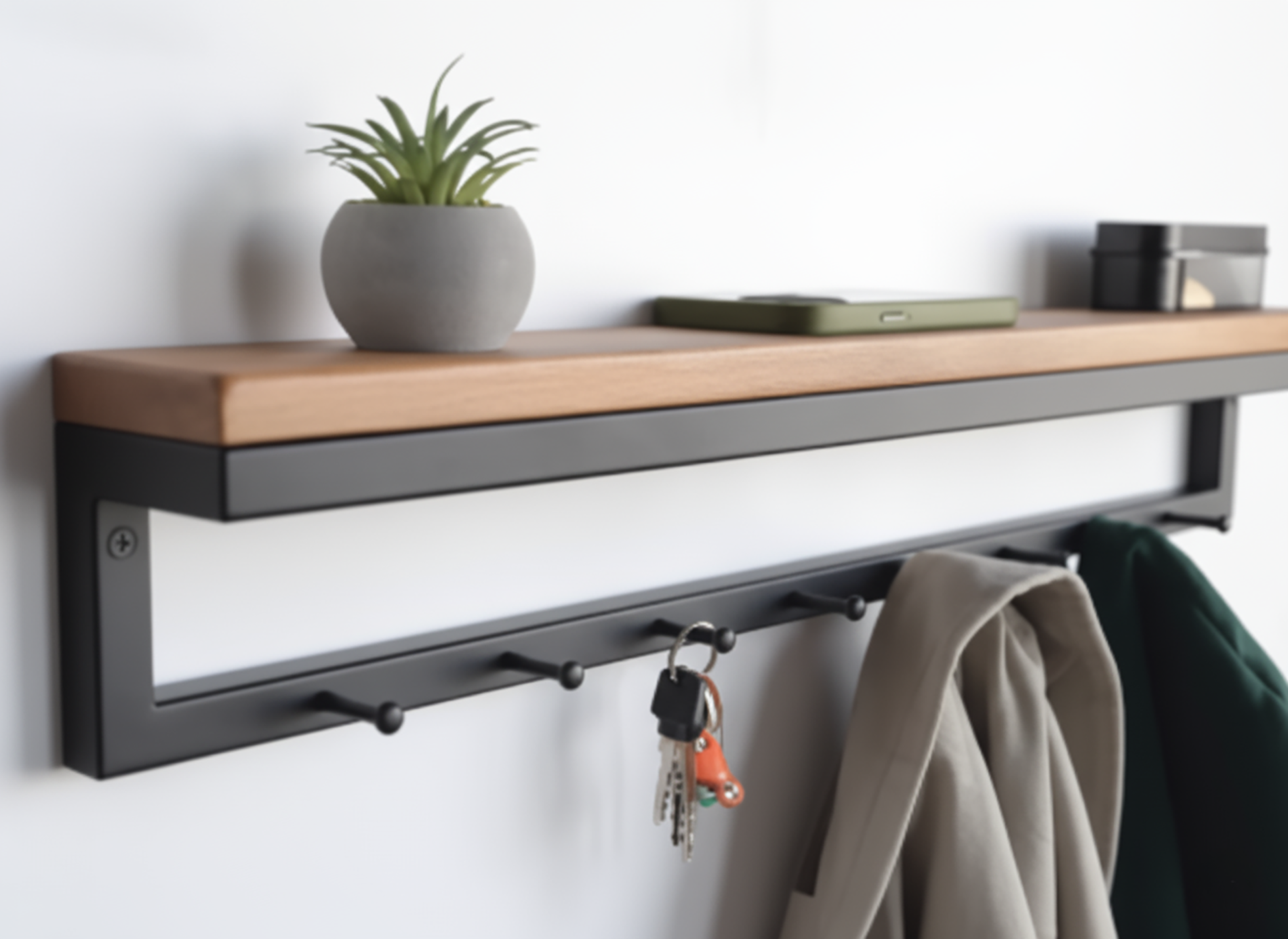 Installing a Wall-Mounted Coat Rack in the Hallway